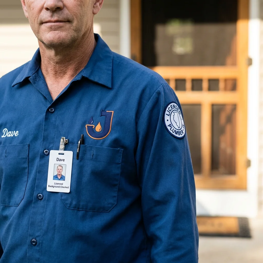 Licensed plumber showing ID badge in Port Chester, NY