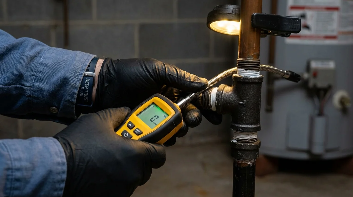 Gas leak detection with electronic sniffer by Johns Plumbing LLC in Port Chester